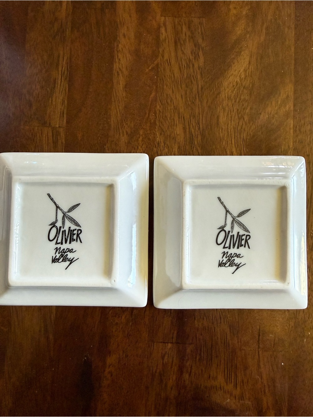 Olivier Napa Valley Porcelain Square Olive Oil Dipping Dishes- set of 2
